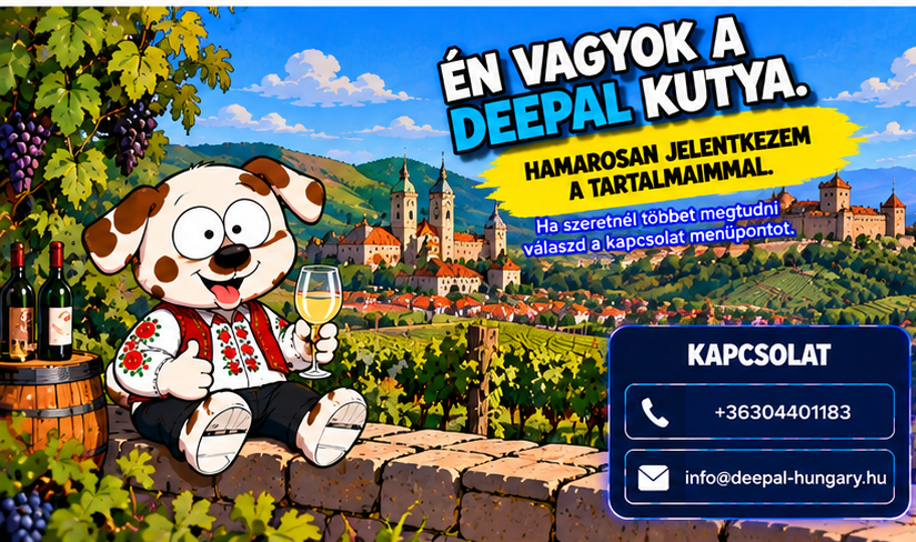 A foltos Deepal kutya az egri borvidék és az egri vár hangulatában.